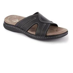 Mens Slide Sandals Dockers 11 Sunland Brown Memory Foam Open Toe Leather Shoes